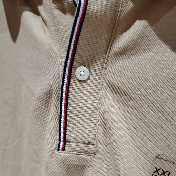 Tommy Hilfiger Tan Polo Shirt Classic Design - Picture 4 of 5